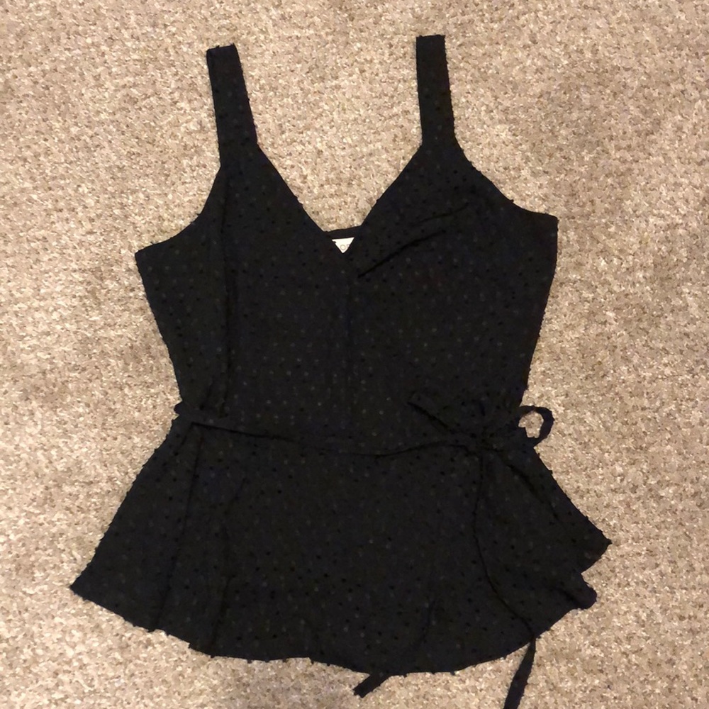 LOFT Black Wrap Top